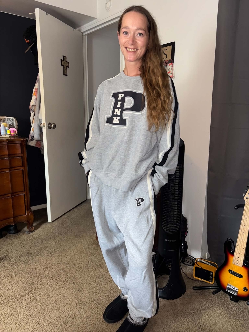 PINK Victoria's Secret Grey Track Sweatshirt & Joggers Set